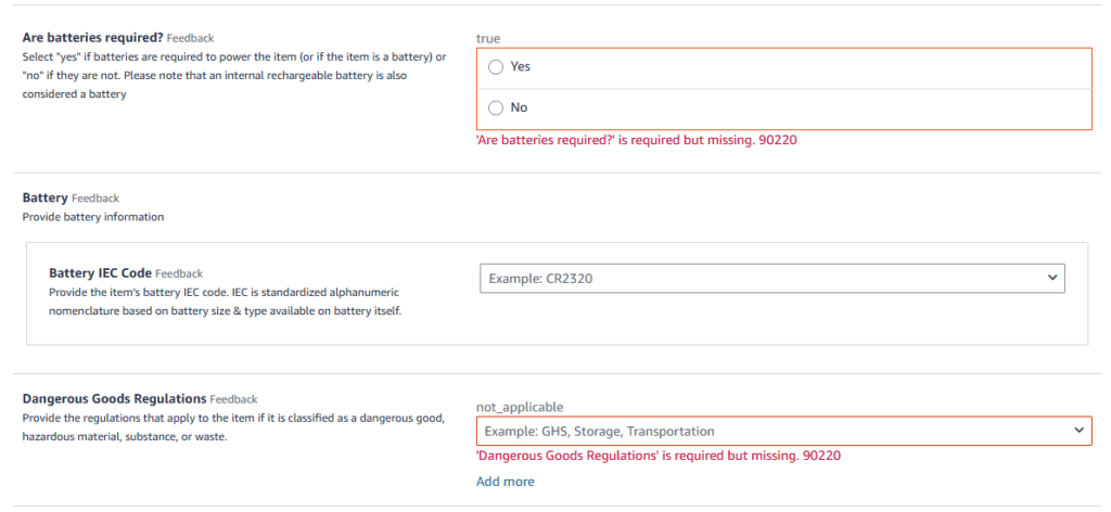Batteries required and dangerous goods regulation prompt