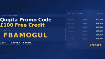 Qogita promo code FBAMOGUL — £100 free credit on your first order.