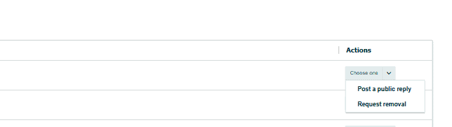 Request Removal option in the Amazon feedback drop down