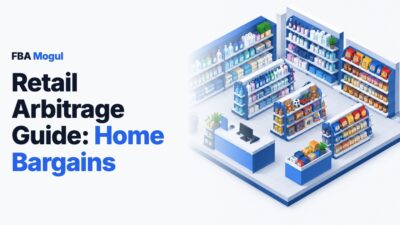 Retail Arbitrage Guide: Home Bargains: isometric discount variety store with shelves of household products, toiletries, toys and snacks