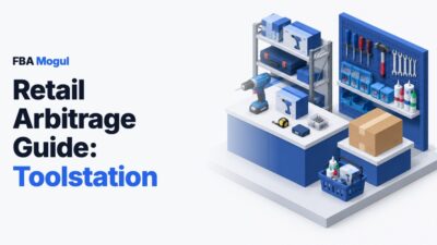 Retail Arbitrage Guide: Toolstation: isometric trade counter with boxed power tools, a drill and a click-and-collect parcel