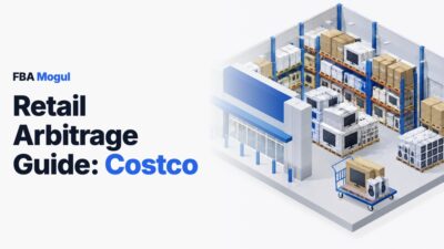 Retail Arbitrage Guide: Costco: isometric warehouse club store with tall racking, bulk boxed electronics and a flatbed trolley