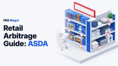 Retail Arbitrage Guide: ASDA: isometric supermarket clearance aisle of boxed toys and homeware, with a shopping trolley