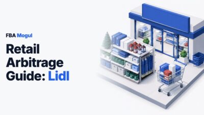 Retail Arbitrage Guide: Lidl: isometric discount supermarket with seasonal deals and a trolley full of boxed products